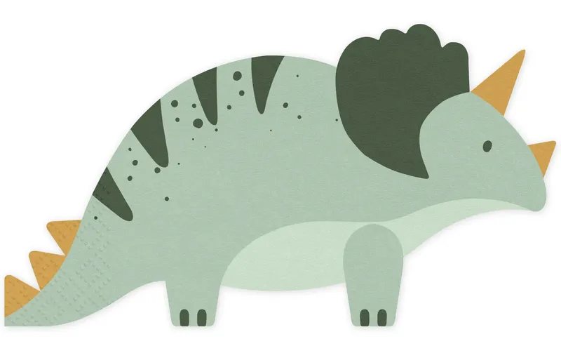 Partydeco Papierservietten Triceratops 18 x 10 cm, 12 pièces