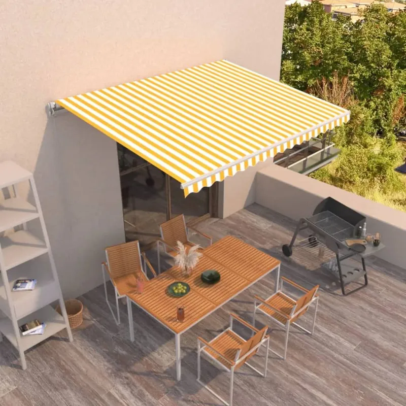 awning Manuell Einziehbar 400x350 cm yellow and white
