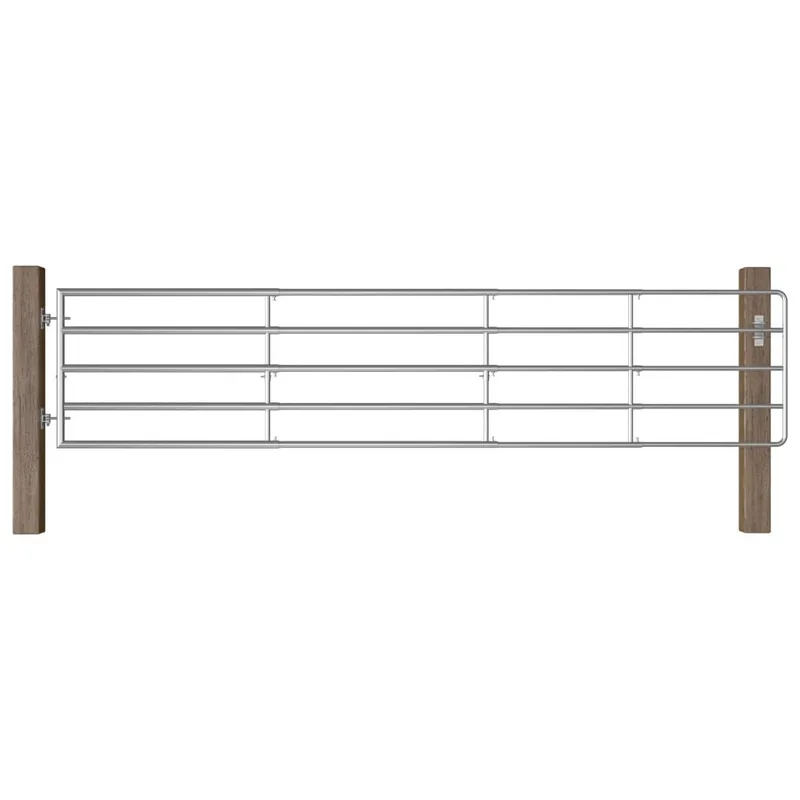Portillon à 5 barres Acier (150-400)x90 cm Argenté