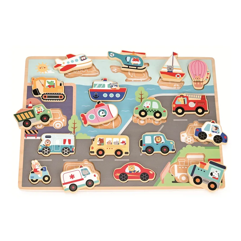 Spielba Holzspielwaren Holzpuzzle Puzzle Transportwelt