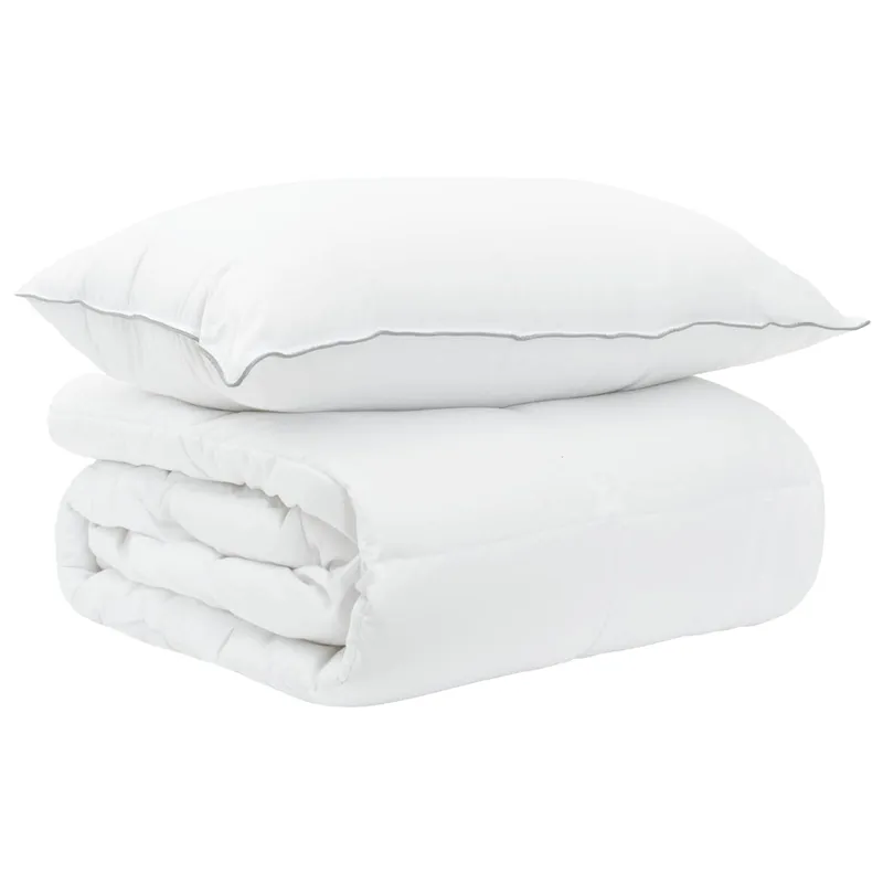Ensemble de Duvet 2 pc 135 x 200 cm Hiver Bambou Blanc