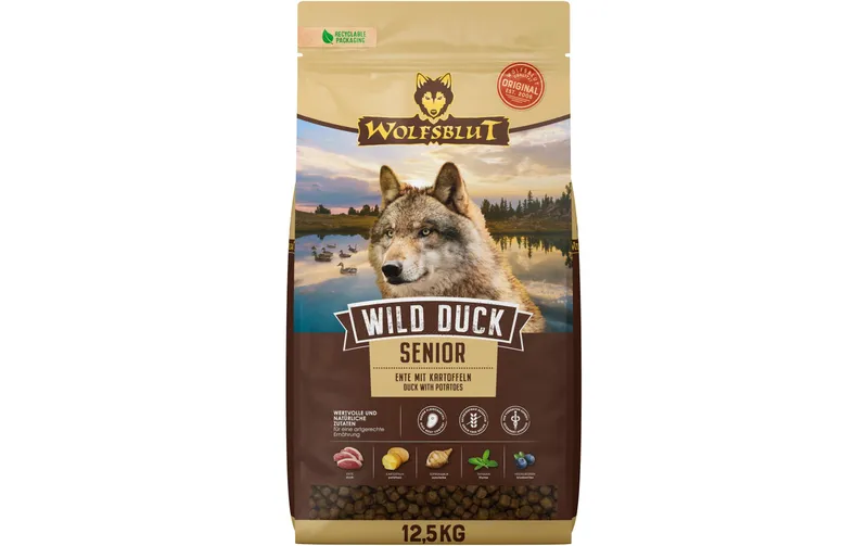 Wolfsblut Trockenfutter Dog Wild Duck Senior, 12.5 kg