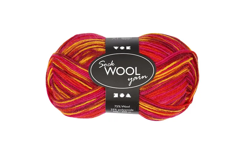 Creativ Company Wolle 50 g pour Socken, rouge/orange