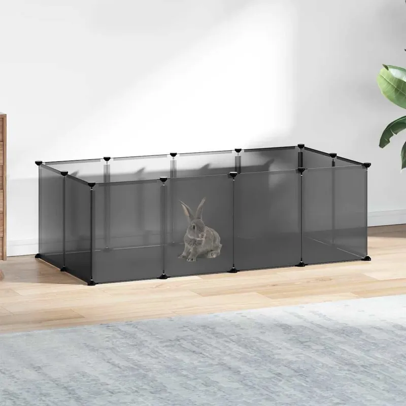 Cage pour petits animaux Noir 144x74x46,5 cm PP et Acier