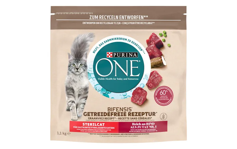 Purina ONE Trockenfutter Grain Free Adult Rind, 1.1 kg