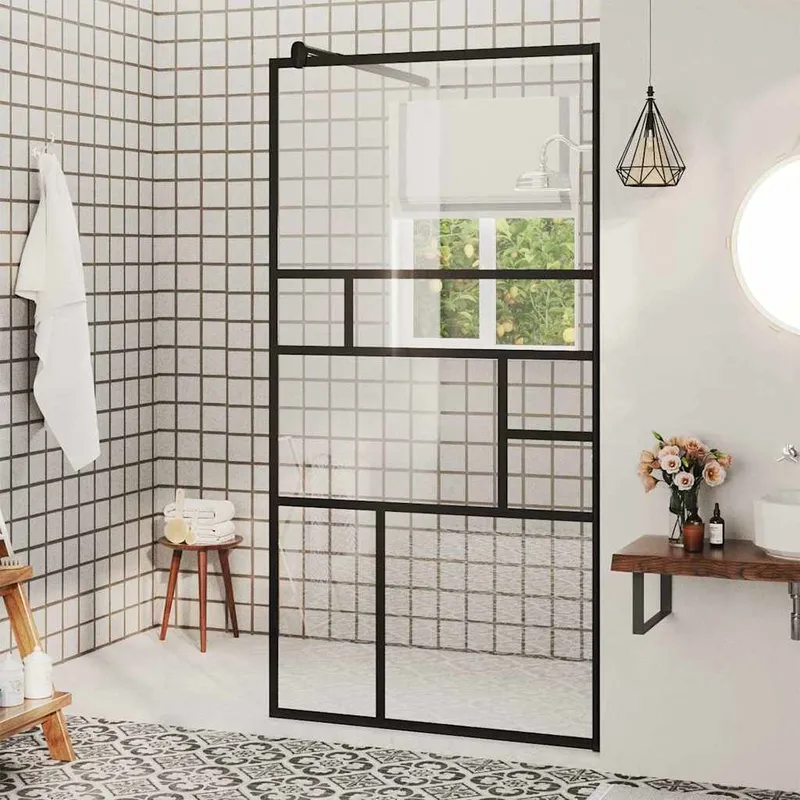 Duschwand per Begehbare Dusche con Klarem ESG vetro 80x195 cm