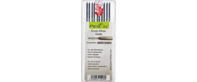 Pica Ersatz-Minen Pica DRY Graphit, 10 Stück