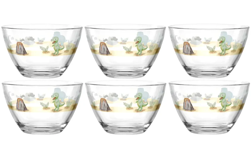 LEONARDO Kinderschale Avventura 400 ml, 6 Stück, Dinosaurier