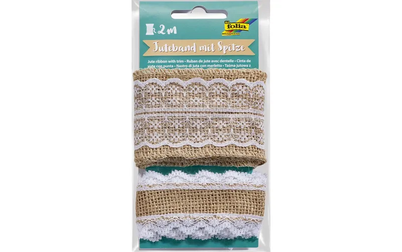 Folia Juteband Folia avec Spitze, 2er Set