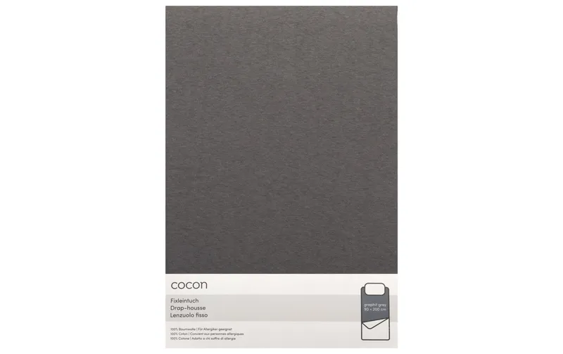 COCON Fixleintuch Jersey 90-100 x 200 cm, Graphit