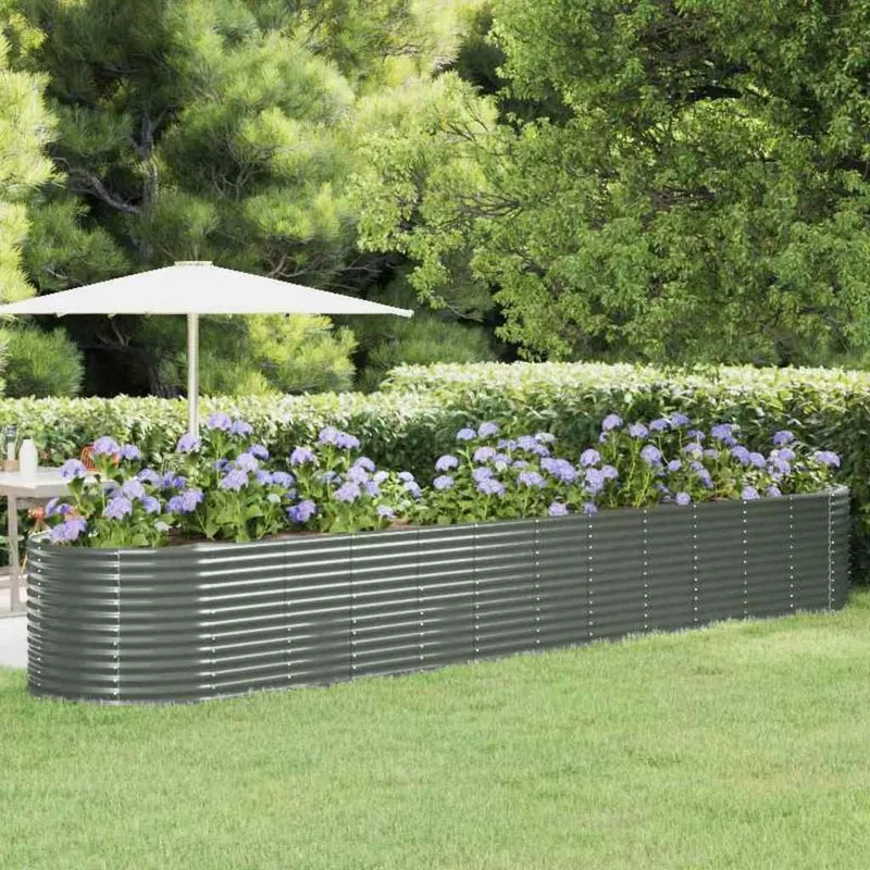 Hochbeet Pulverbeschichteter Stahl 507x100x68 cm grey