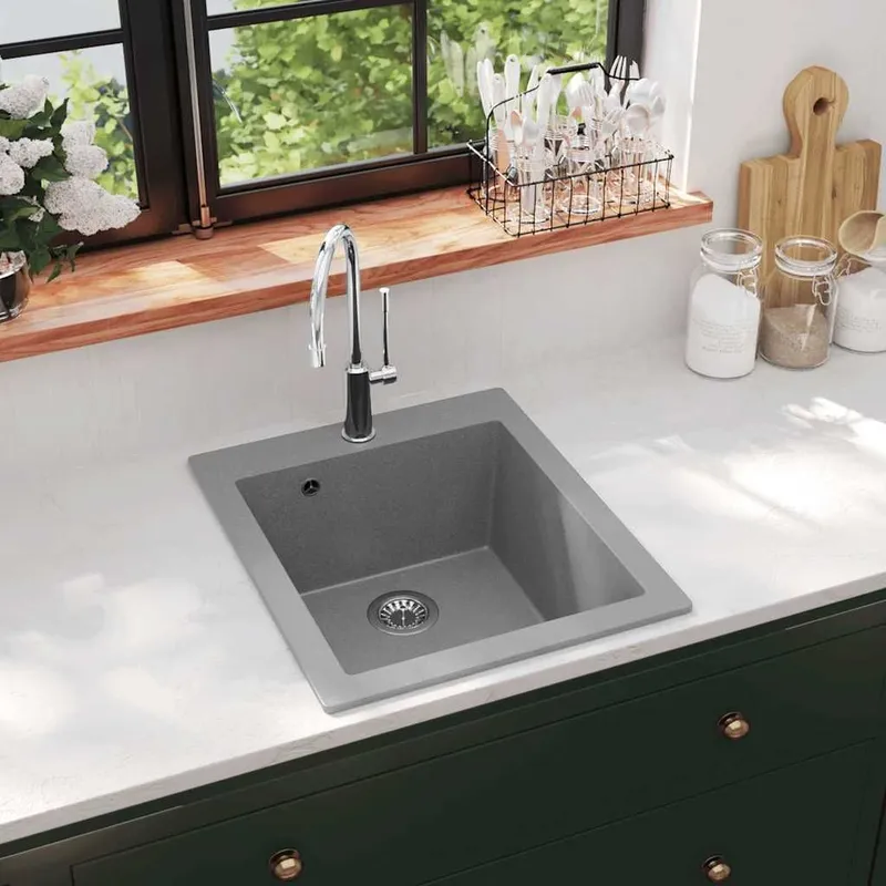 Granitspüle Einzelbecken grigio