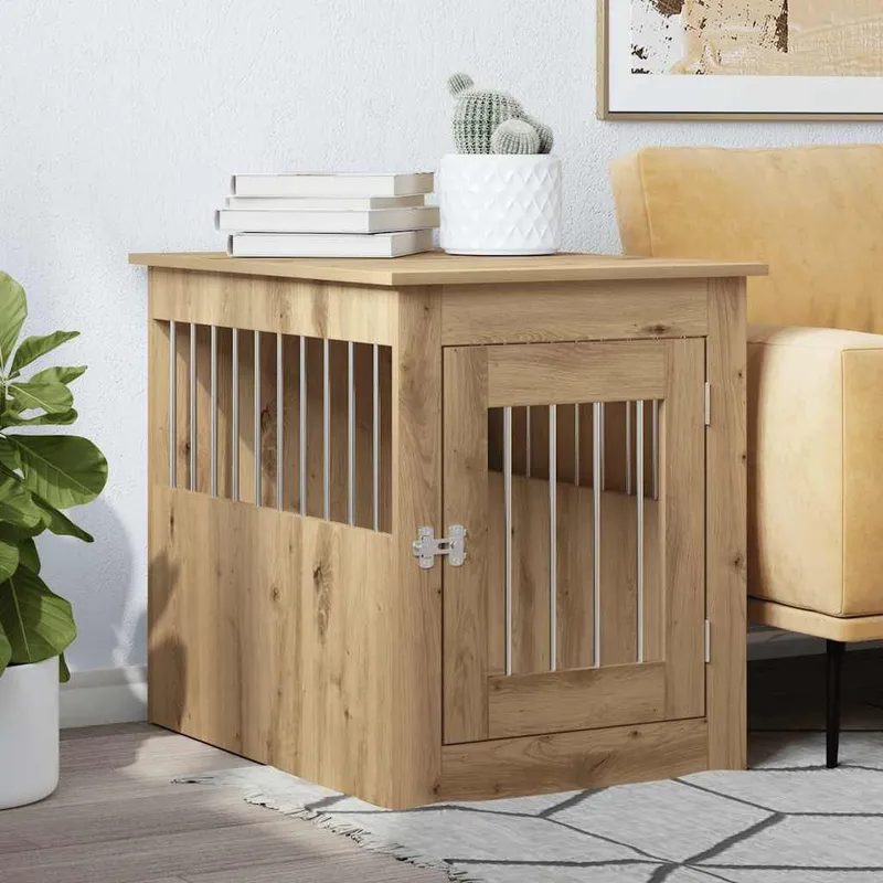 Hundekäfig im Möbelstil Artisan-Eiche 55x75x65 cm derivato del legno