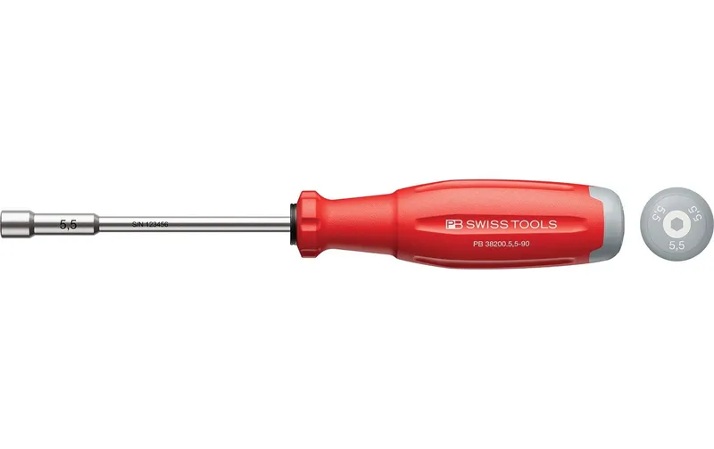 PB Swiss Tools Steckschlüssel-Schraubenzieher PB 38200.5.5-90 5.5 mm rouge