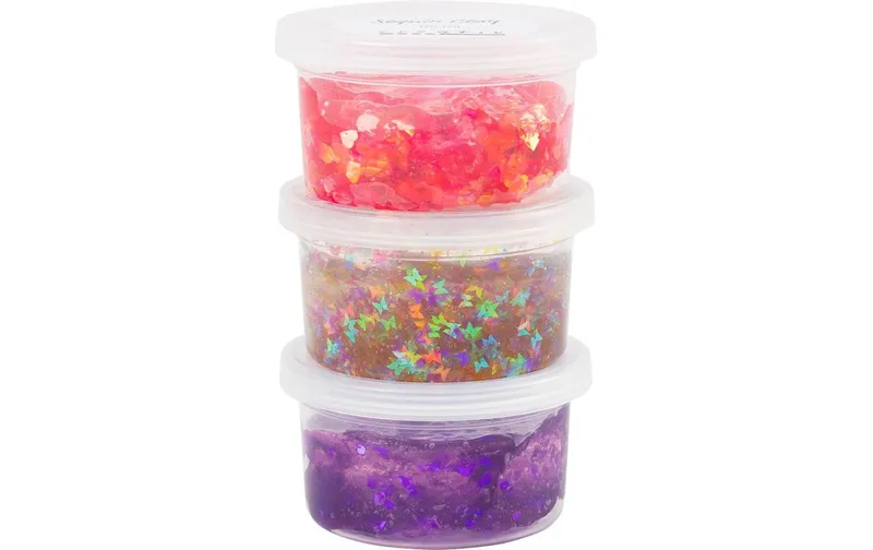 Creativ Company Modelliermasse Sequin Clay, Harmonie Pinktöne, 3 x 60 g