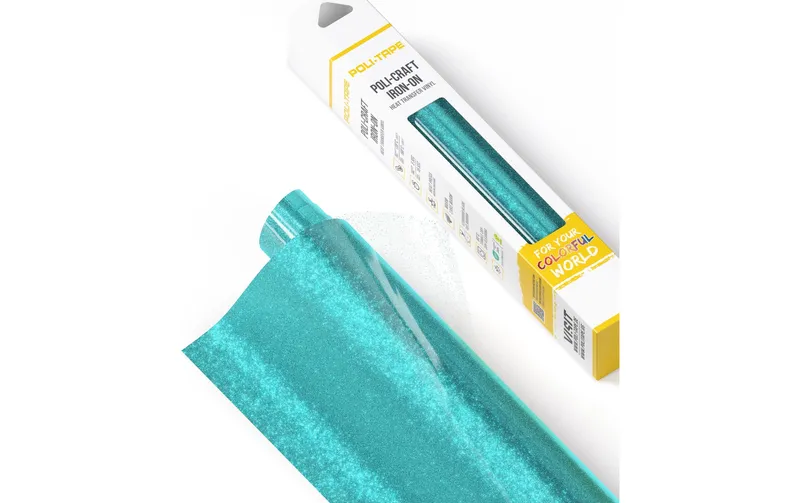 Poli-Tape Aufbügelfolie Pearl Glitter, 30.5 x 61 cm, Himmelblau
