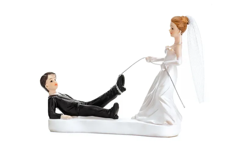 Partydeco Kuchen-Topper Figur Brautpaar Seil blanc/noir