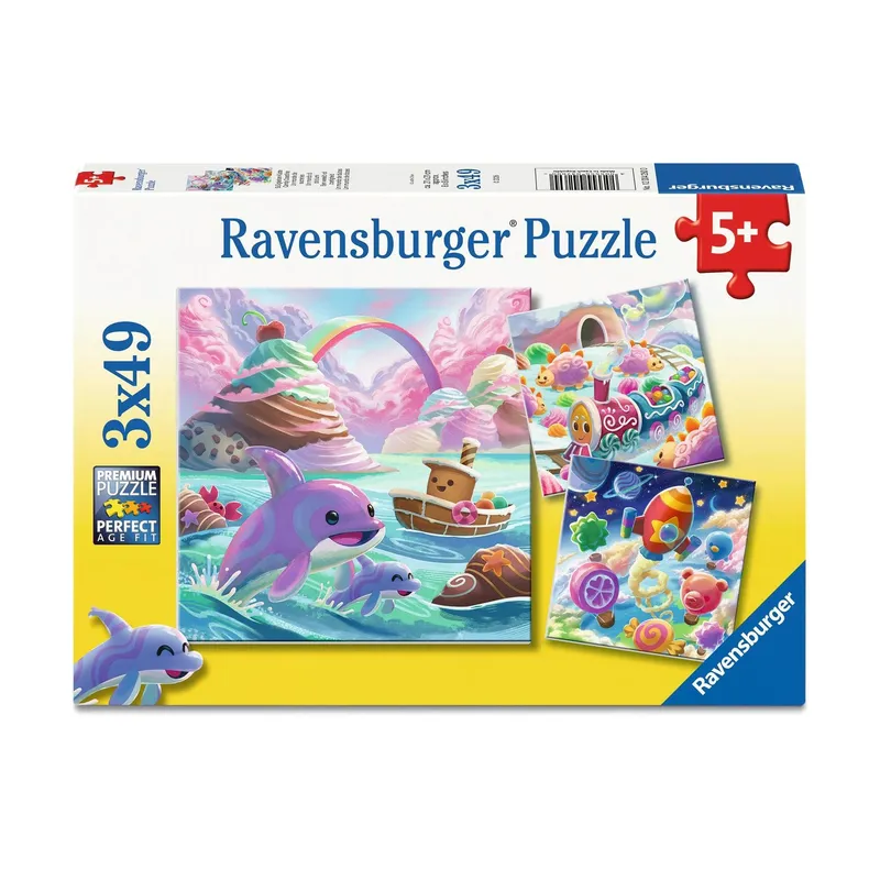Ravensburger Puzzle Süssigkeitenküste 3 x 49