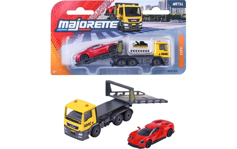 Majorette ADAC Tow Truck yellow w. Ford GT red Gelb rosso