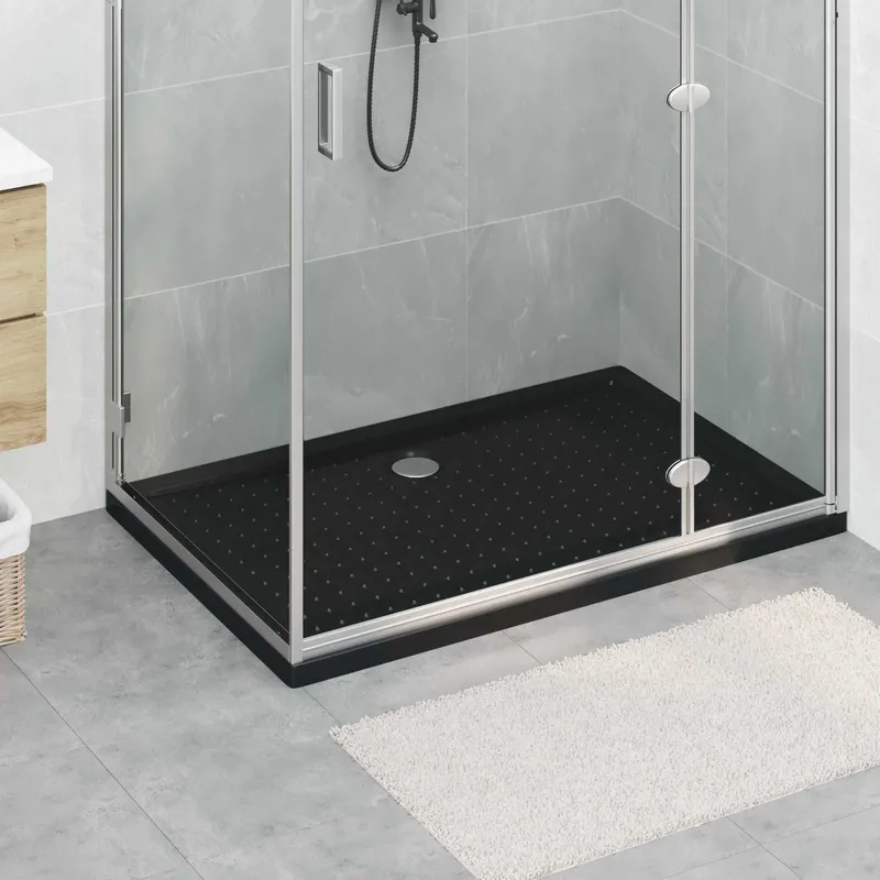 Duschbodenablage mit Punkten 120 x 80 x 4 cm ABS Schwarz