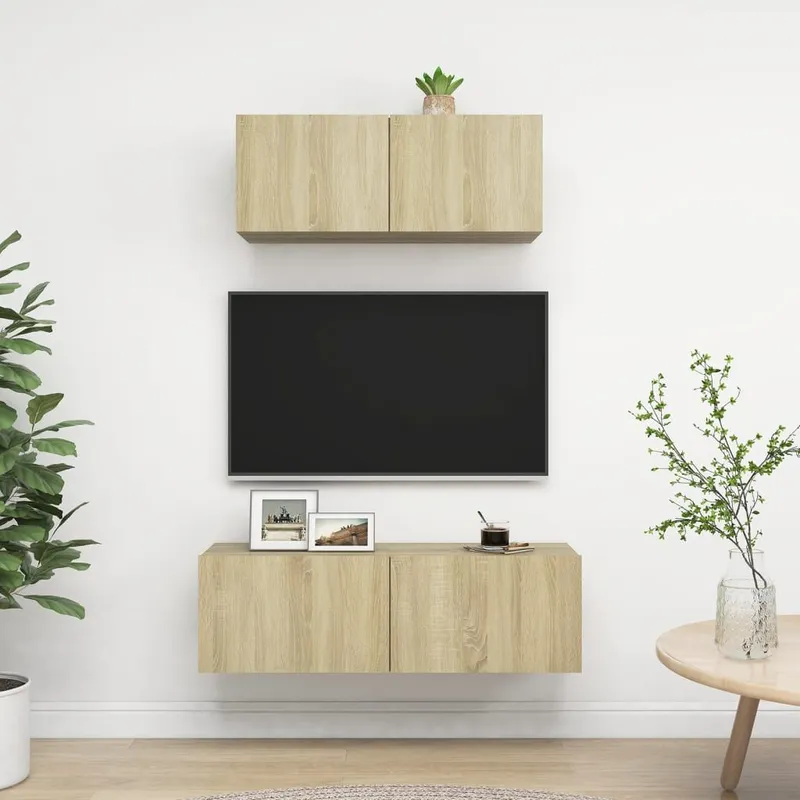 2-tlg. TV-Schrank-Set Sonoma-Eiche Holzwerkstoff