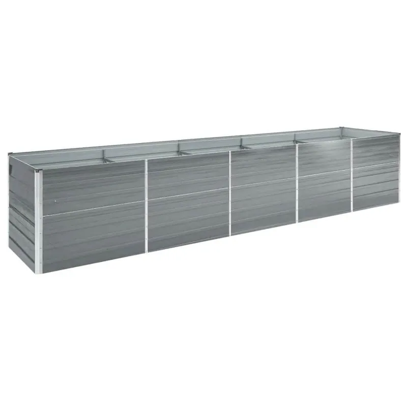 Garten-Hochbeet Verzinkter Stahl 400×80×77 cm grigio