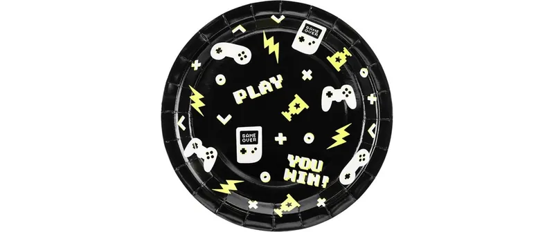 Partydeco Einwegteller Game 23 cm, 6 pezzi