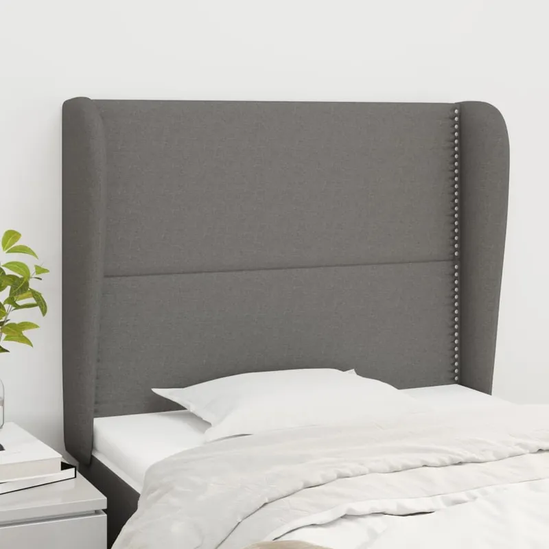 Kopfteil mit Ohren Dunkelgrau 93x23x118/128 cm tessuto