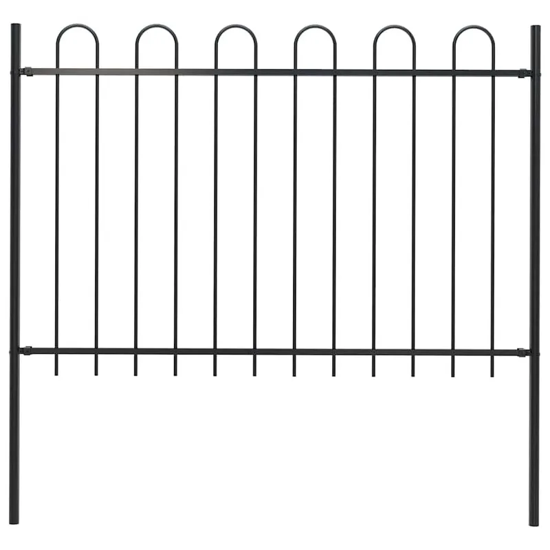 Gartenzaun BOXTEL mit Bügelaufsatz Stahl 170 x 120 cm nero