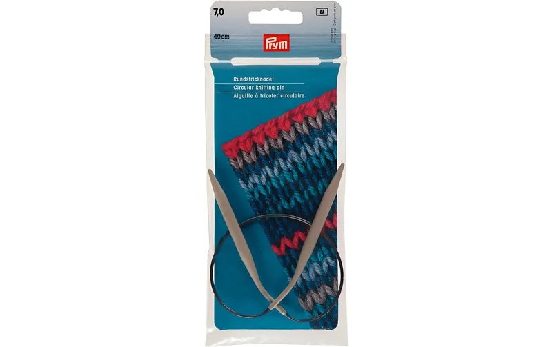 Prym Rundstricknadel Ø 7 mm x 40 cm, Alu, gris, 1 pièces