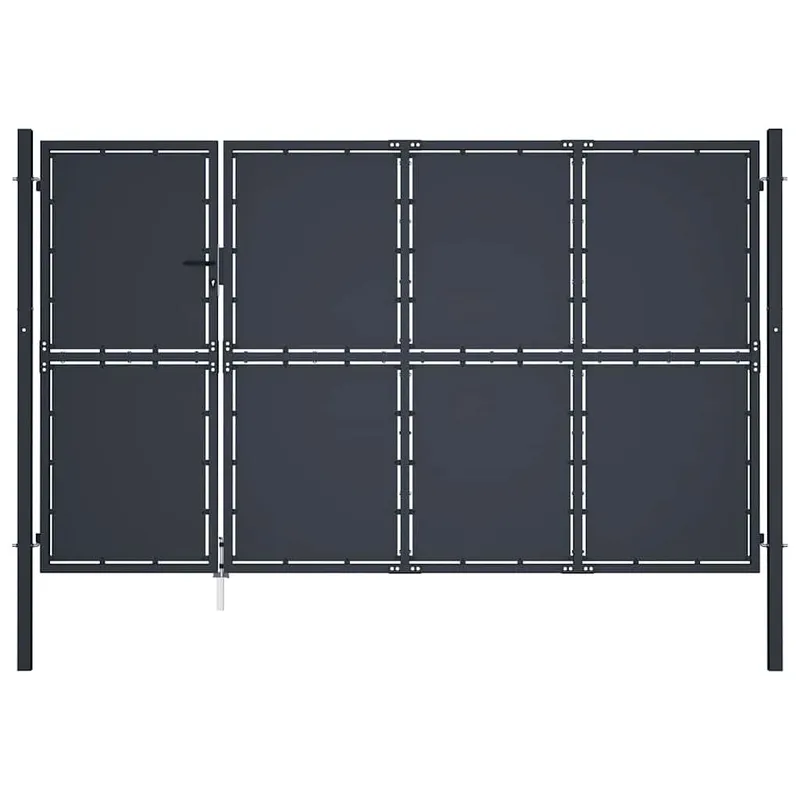 Gartentor aus Stahl 350 x 200 cm Anthrazit