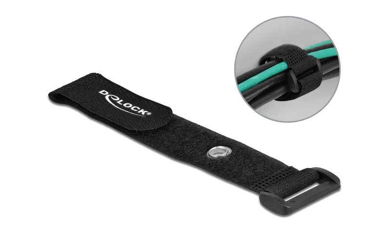 Delock Klettkabelbinder Schwarz 190 mm x 25 mm 5 Stück