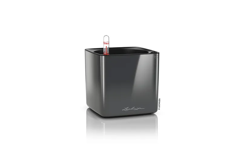 Lechuza Blumentopf CUBE Glossy 14 Schwarz