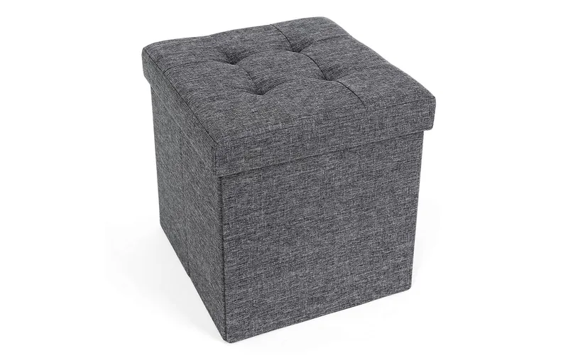 Songmics Sitztruhe mit Aufbewahrung, 38 x 38 cm, Dunkelgrau