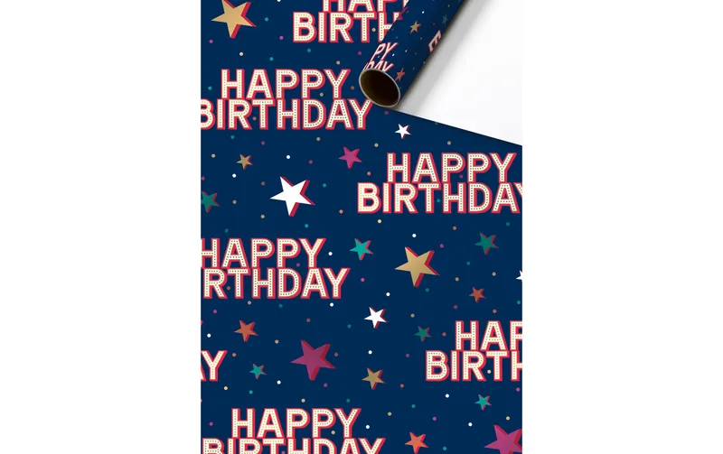 Stewo Geschenkpapier Starlett 70 cm × 1.5 m, 1 Stück, Dunkelblau