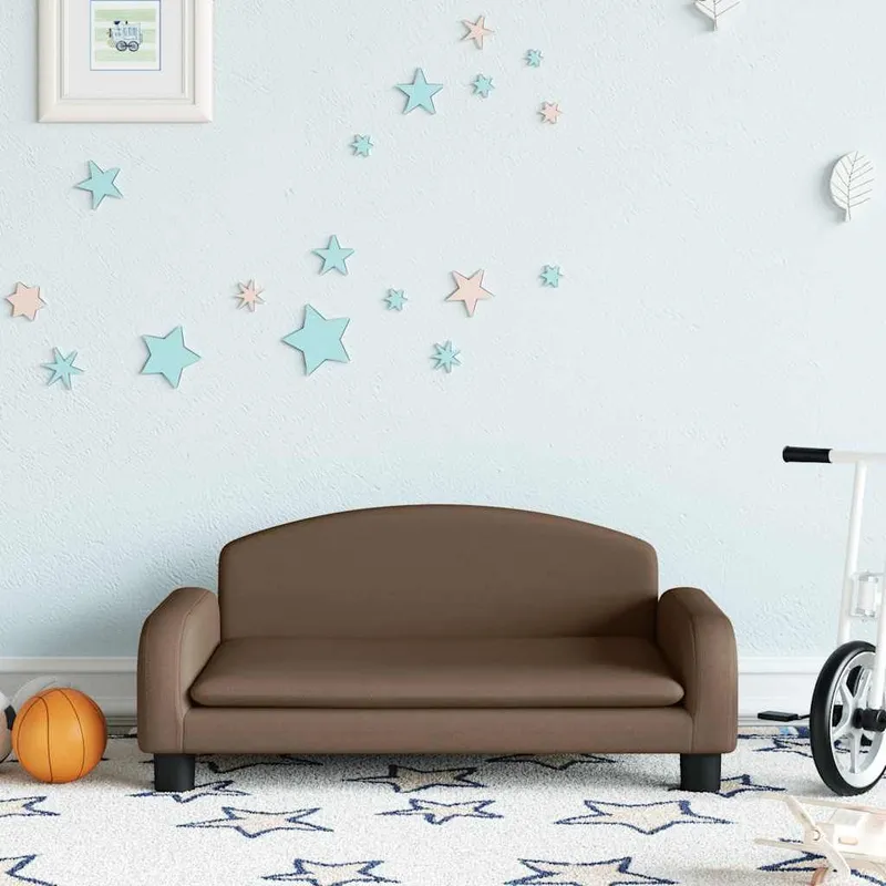 Canapé pour enfants marron 70x45x30 cm tissu