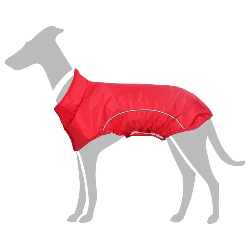 Hunde Regenmantel mit Reflexstreifen Polyester rosso M