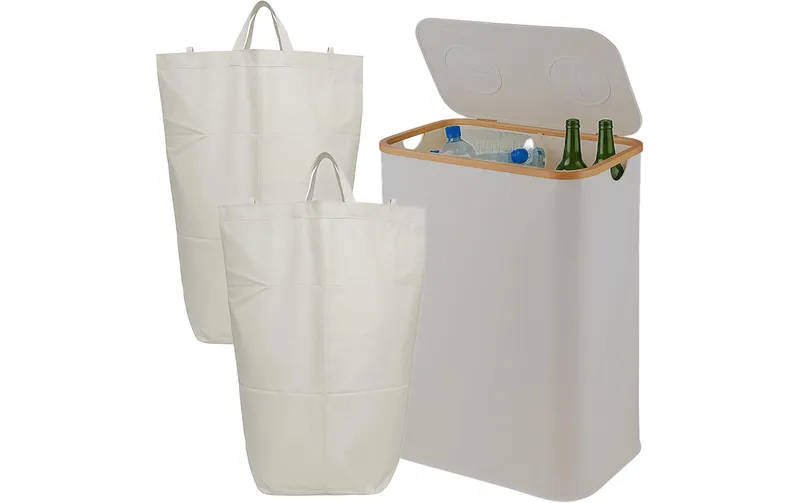 relaxdays Recyclingbehälter 170 L Beige