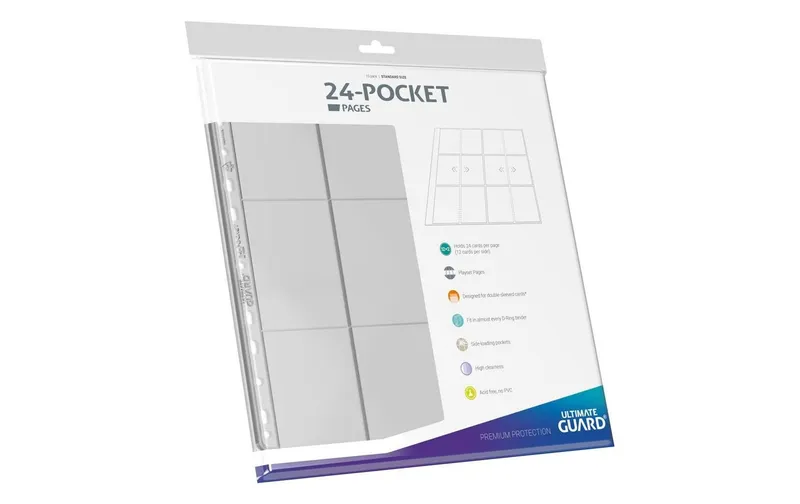 Ultimate Guard ring binder-Einlagen 24-Pocket QuadRow Pages transparent 10 Stk.