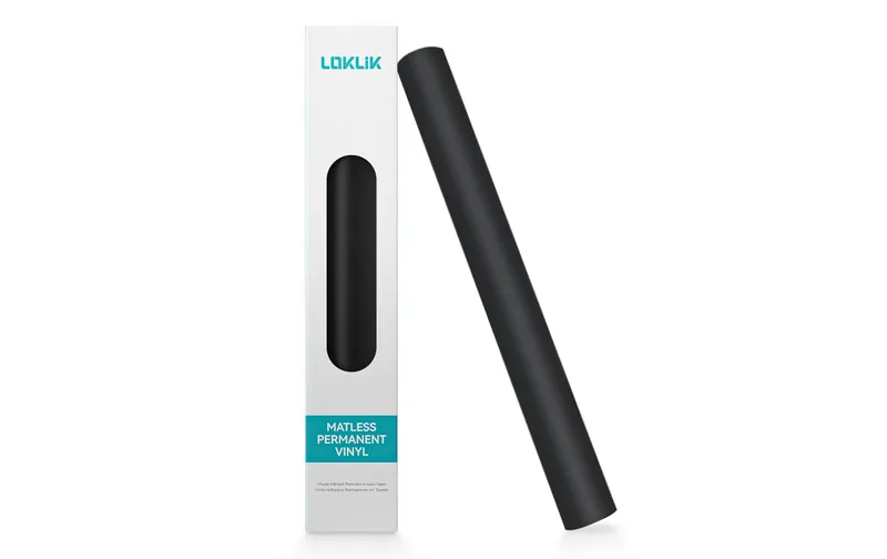 LOKLIK Matless permanent klebendes Vinyl black, 33 x 305 cm
