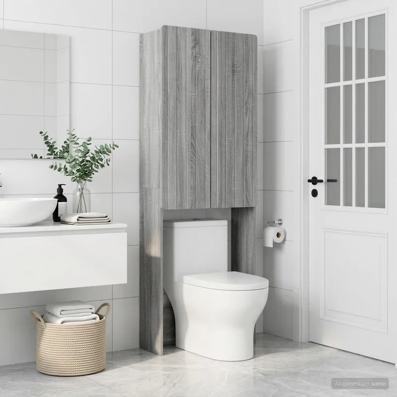 Toilettenschrank ZWOLLE Sonoma-Grau 66 x 25,5 x 190 cm
