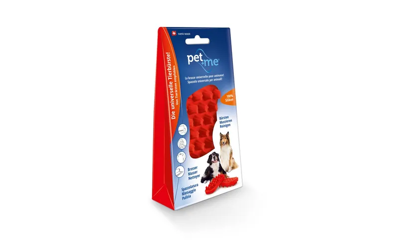 Pet+me Pflegebürste Firm, Rot