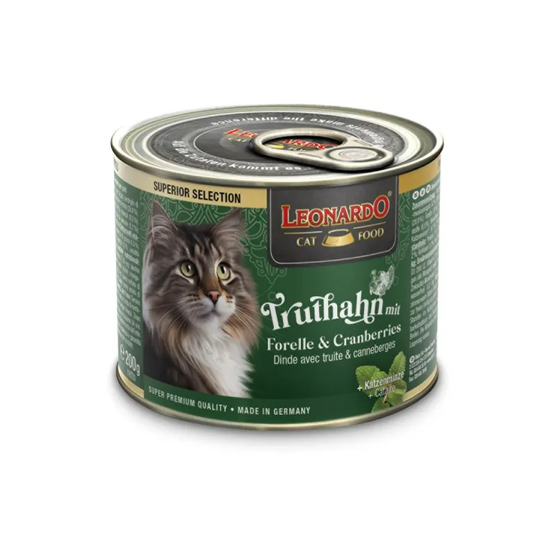 Leonardo Cat Food Nassfutter Superior Selection Truthahn & Forelle, 200 g