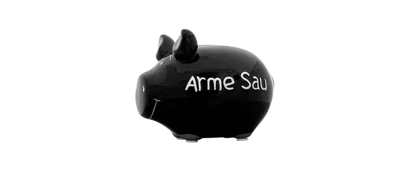 G. Wurm Spardose Arme Sau 12.5 x 9 x 9 cm