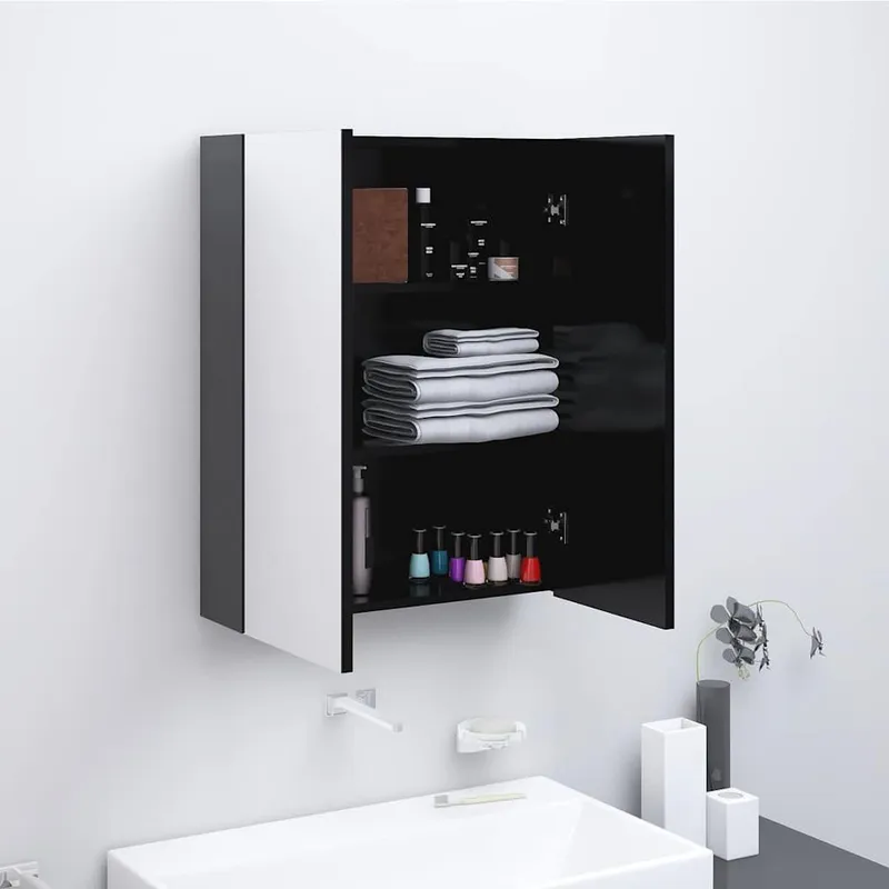 Bad-Spiegelschrank 60x15x75 cm MDF antracite