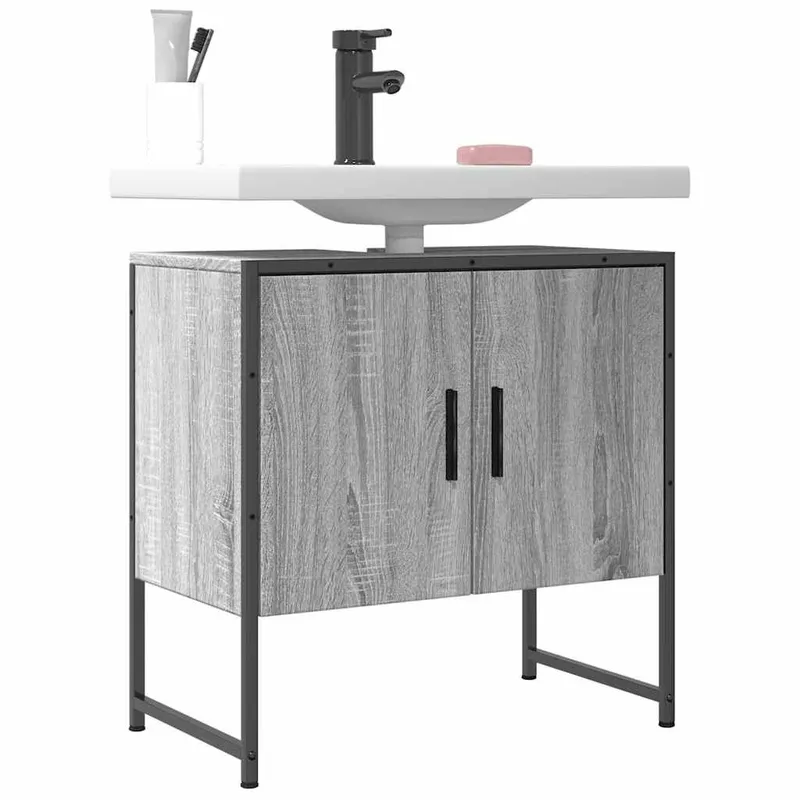 Waschbeckenunterschrank grigio Sonoma 60x33x60 cm derivato del legno