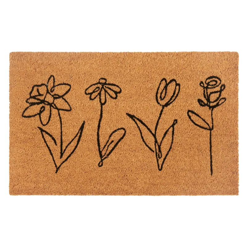 Hanse Home Kokos Line-Art Flowers 70 cm x 40 cm