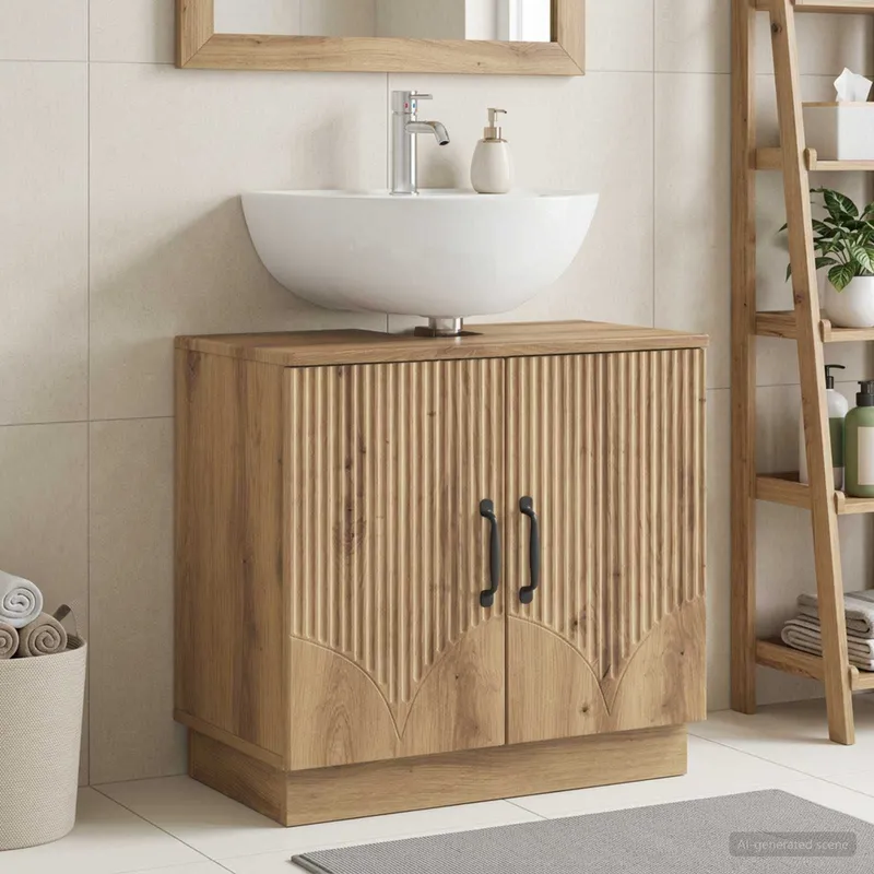 Waschbeckenschrank HOORN Artisan-Eiche 59,5 x 31,5 x 56 cm