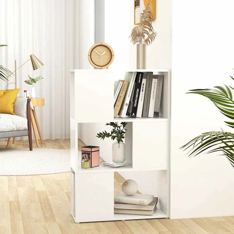 Bücherregal Raumteiler Weiß 60x24x94 cm Holzwerkstoff