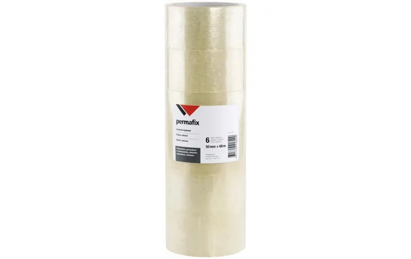 Permafix Klebeband 50 mm x 66 m, transparent, 6 pièces